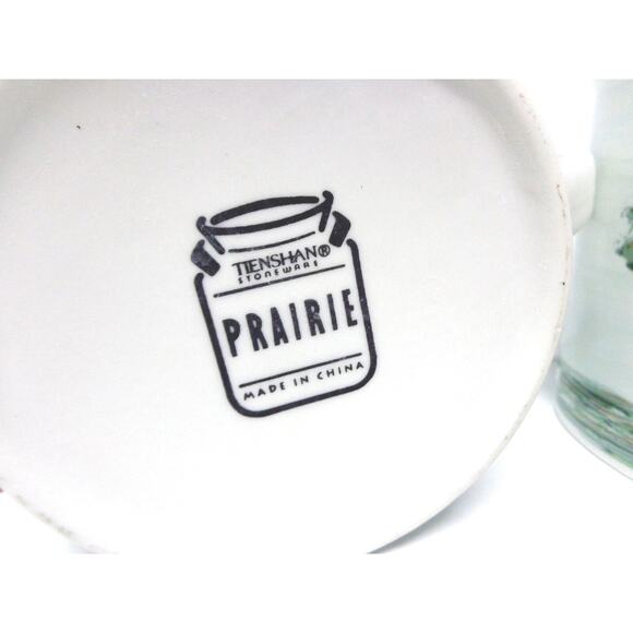 Tienshan Stoneware Coffee Mugs 2 Farm House Prairie Red Barn 14oz Tea Cups New - Picture 4 of 6